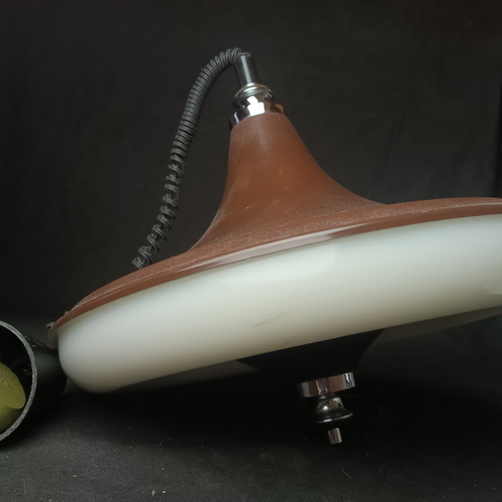 Image 1 of Space Age Style Chocolate Colour Ceiling Light by Massive, Belgium, 1970s