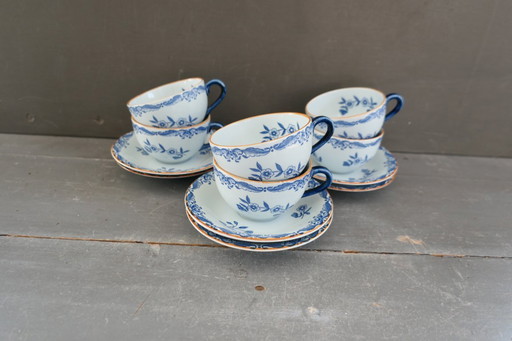Rörstrand Ostindia Nils Lundström Tasse + Untertasse 6 x