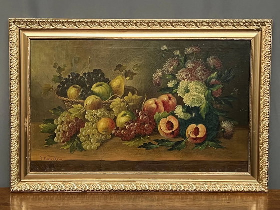 Josef Mansfeld ( ). Still life with flowers and fruit. – Paintings & Drawings, Canvas (photo 2 of 8)