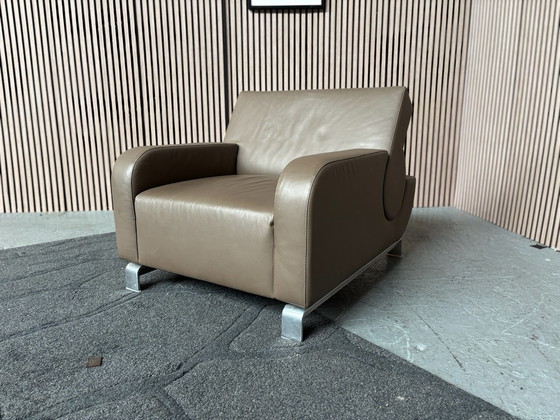 Leolux B Flat Poltrona Pelle Marrone PULITA – Poltrone (photo 2 of 10)