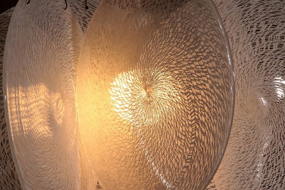 Image 1 of Lustre Carlo Nason en verre et acier – Design italien emblématique du milieu du XXe siècle (1960)