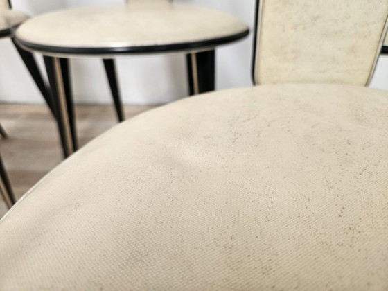Set van zes mid-century moderne eetkamerstoelen van Umberto Mascagni – Wood (photo 12 of 16)