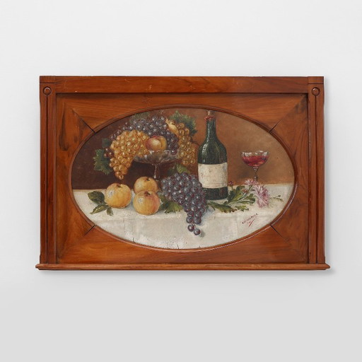 Naturaleza muerta Pintura al óleo sobre madera del artista belga A. Heynderickx, 1922