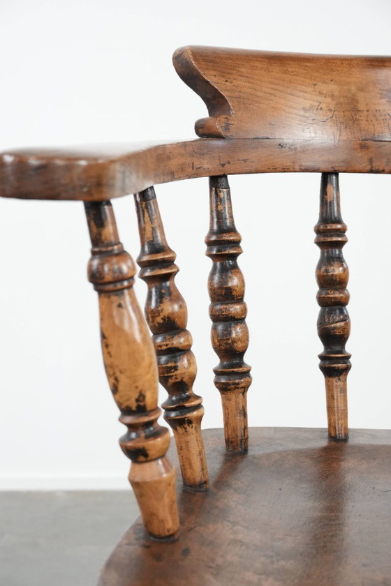 Image 1 of Sedia da capitano/sedia laterale/sedia da scrivania antica inglese dei primi del XIX secolo.