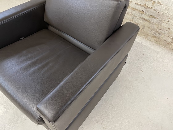 Image 1 of Poltrona Brühl Tomo in pelle marrone