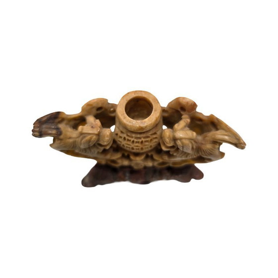 Image 1 of Bruciatore d'incenso cinese d'epoca in pietra ollare, seconda metà del XX secolo