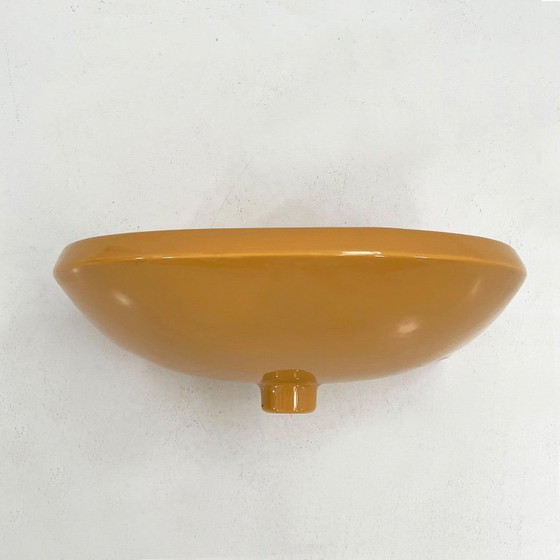Image 1 of Lavabo rotondo vintage color senape di Keramag Keravit, anni '80.