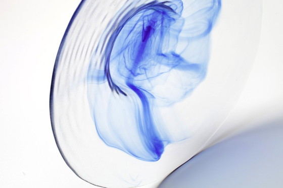 Image 1 of Vintage Blue Swirl Glass Fruit Bowl / Bormioli Rocco / Italy / 1990s