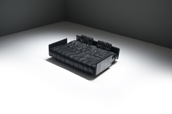 Image 1 of Superbe canapé-lit vintage DS-69 en cuir noir par l'équipe De Sede pour De Sede
