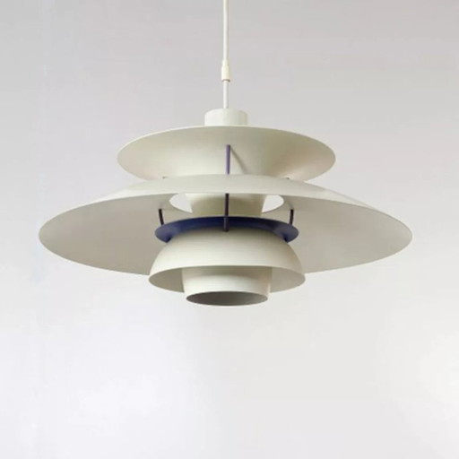 Suspension PH5 Vintage Scandinave blanche Poul Henningsen années 80