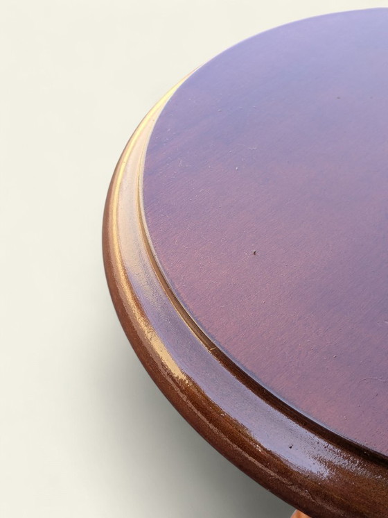 Image 1 of Rareté ! Support à plantes tourné à la main en bois véritable – Milieu du siècle, années 1960, jamais utilisé, décoration vintag