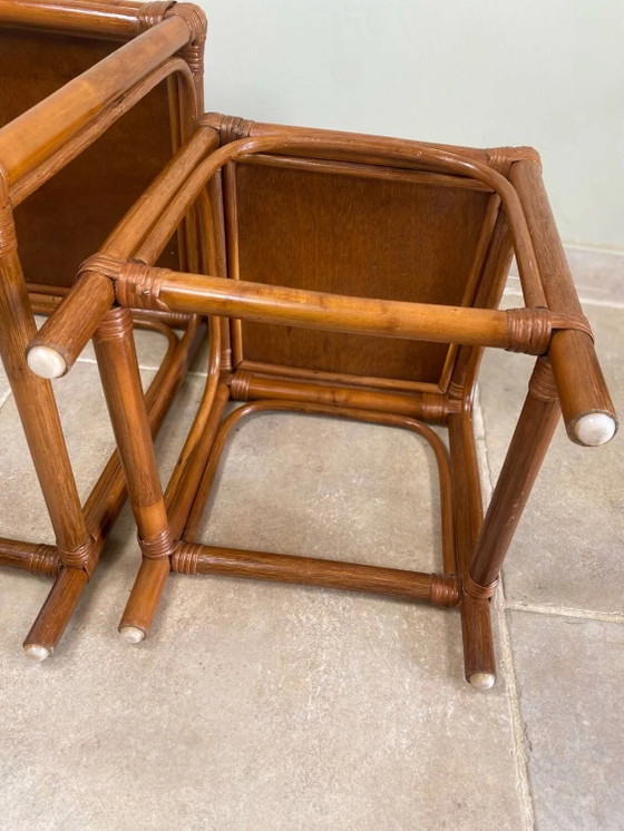 Nest of tables in rattan – Side tables, Wicker, Vintage (photo 9 of 19)