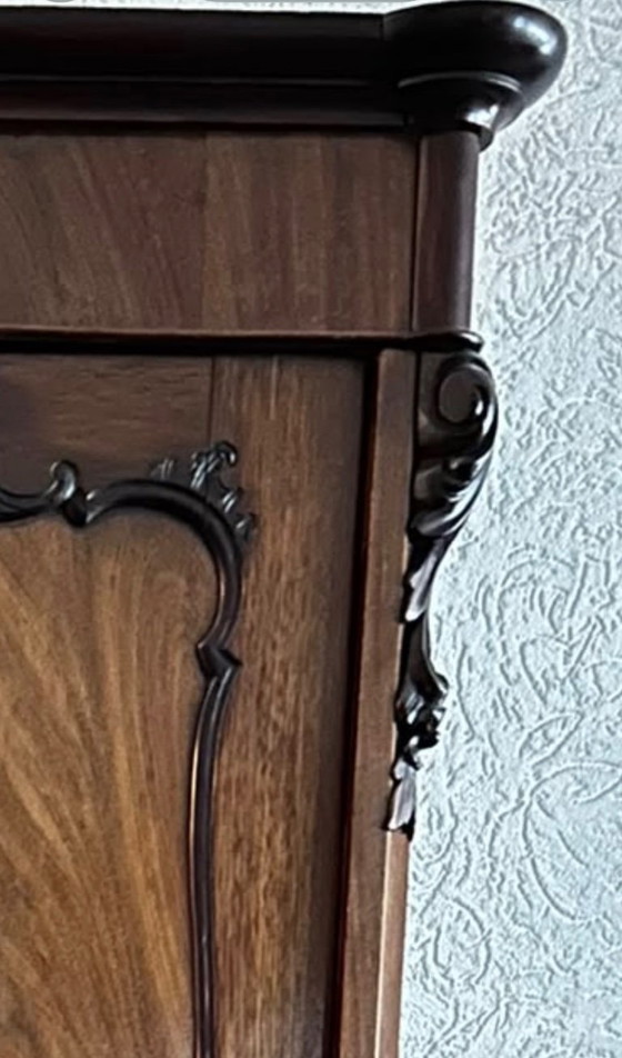 Armadio per la biancheria Biedermeier antico (mogano), Legno, Marrone, Klassiek (foto 5 di 5)