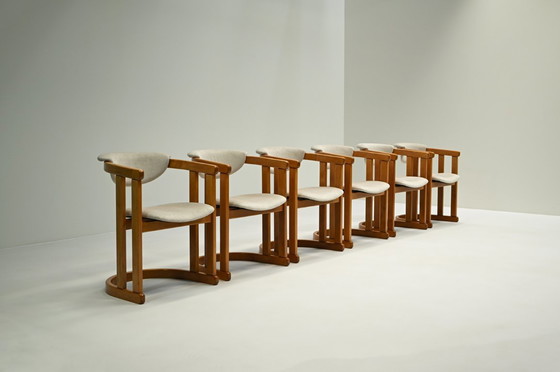 Image 1 of Set di 6 sedie da pranzo curve in legno di faggio, Germania anni '60.