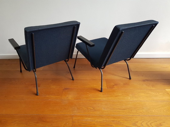 Set di 2 poltrone vintage Gispen 1407 – André Cordemeyer – Metallo, Tessile (photo 8 of 12)