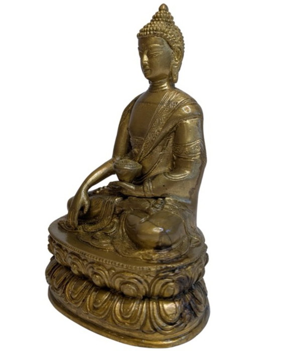 Tibetan Gilt-Bronze Buddha – 19th Century – Sculpture, Gold (photo 9 of 11)