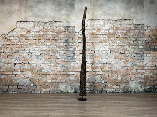 Balinees Organisch Houten Sculptuur – beeldhouwkunst, Metal, Wood