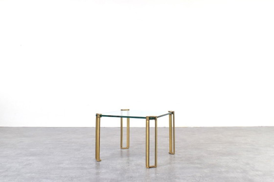 Image 1 of Hollywood Regency Brass and Glass Coffee Table by Peter Ghyczy, 1970s