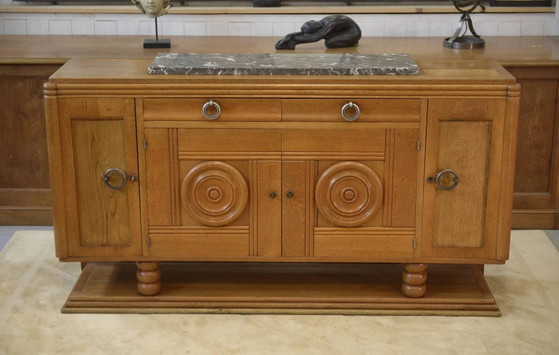 Oak buffet in the style of Charles Dudouyt, 1930s. – Storage cabinet, Wood, Art Deco (photo 5 of 14)