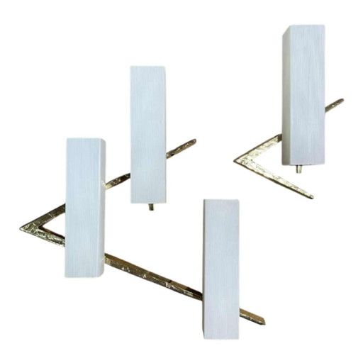 Hollywood Regency Asymmetrical Bronze and Opaline Glass Sconces from Maison Arlus, 1970s, Set of 2