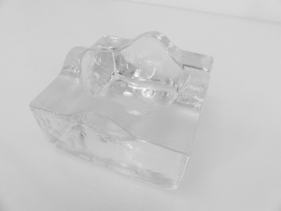 Image 1 of Skulpturaler Aschenbecher aus Klarglas, Modell Puzzle, Design Bertil Vallien, Boda-Åfors, Schweden, ca. 1970