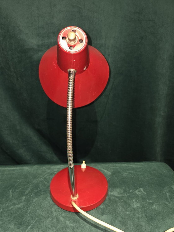 Image 1 of Vintage rode bureaulamp – Industrieel design – Buigbare hals