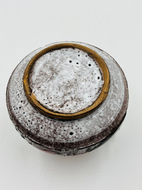 Image 1 of "Flower Power" Ball Vase – Vintage Italian Ceramic (Brutalist Style)