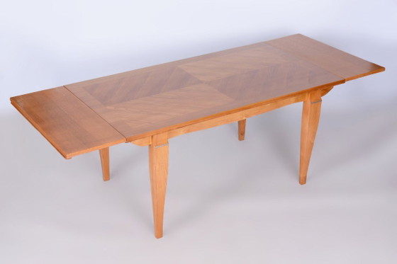 Restored Art Deco Folding Table, by J. Leleu, Oak, Spruce, France, 1920s – Dining tables, Metal, Wood (photo 10 of 18)