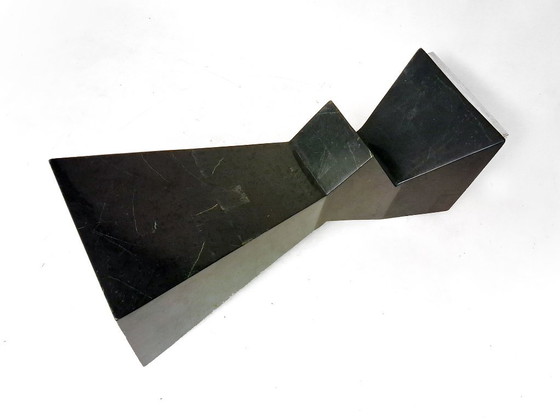 Decoratieve zuil bijzettafel "Zigzag" – Metal, Vintage (photo 12 of 13)