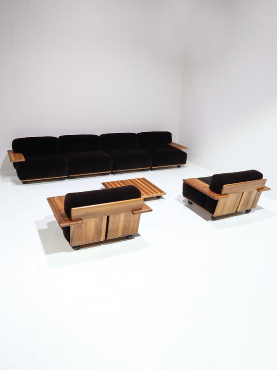Image 1 of Conjunto de sofás modulares Pianura Mario Bellini Cassina marrón Italia años 70