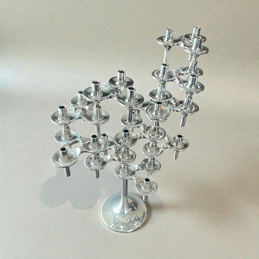 BMF - Stoff Und Nagel Orion, ensemble de 10 bougeoirs et 1 support. Système vintage original des années 1970.