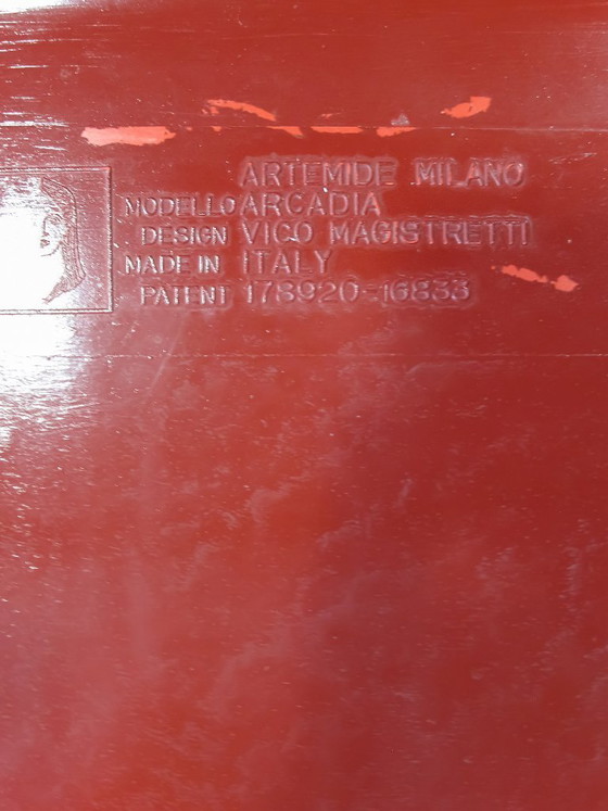 Image 1 of ARTEMIDE coffee table ARCADIA by Vico Magistretti / RED / PATENT 178920-16833