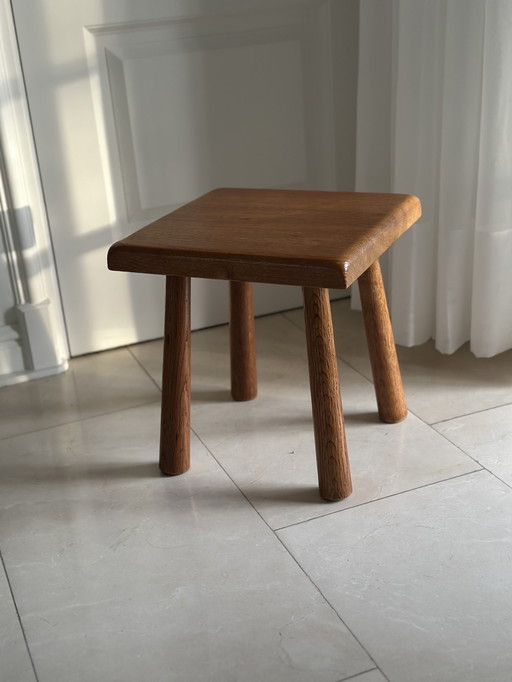 Brutalist stool oak Furniture Factory Oisterwijk