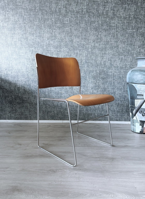 Image 1 of 6x David Rowland voor HOWE - 40/4 Sled-Base Side Chair