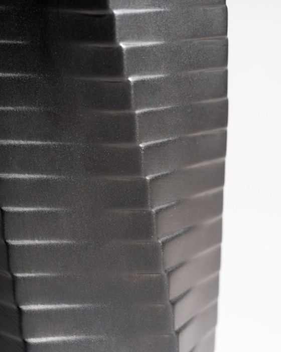 Image 1 of Vintage ROSENTHAL WERNER UHL Vase Duo Bisque Porcelaine Noire PISA 23 cm & 28 cm