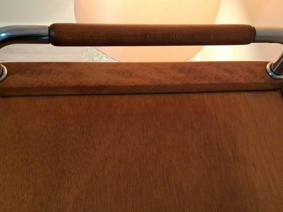 Image 1 of Mid-Century Servierwagen im Thonet-Stil – Teak & Chrom, Designklassiker der 1960er Jahre
