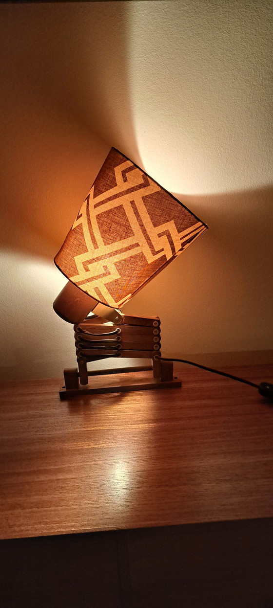 Image 1 of Temde 1970s Scissor Lamp – Vintage Mid Century Wooden Wall/Table Lamp