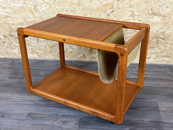 Image 1 of 60s 70s teak table side table newspaper stand Danish Design