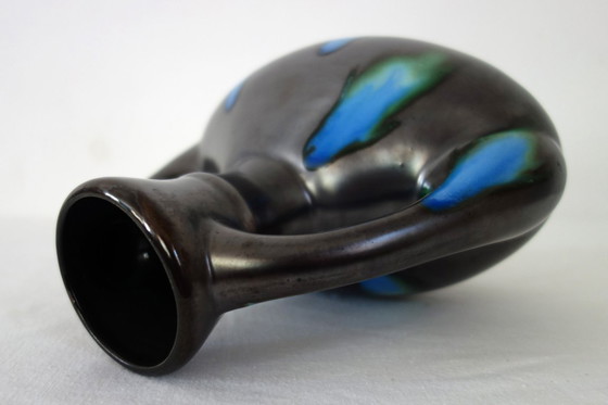 Image 1 of Geflammte Keramikvase signiert De Bruyn Five Lille