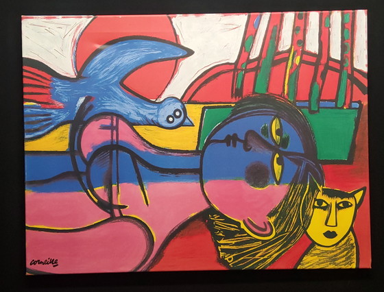 Image 1 of Corneille-Siebdruck auf Leinwand, 80 x 60 cm