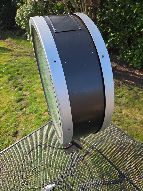 Image 1 of Grande orologio da stazione industriale vintage originale in acciaio