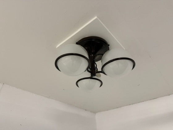 Lampada Gino Sarfatti Modello 2042/3 Arteluce, Plafoniere, Vetro, Bianco (foto 2 di 12)