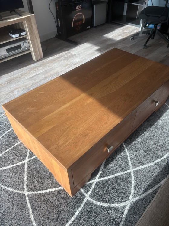 Tavolo con cassetti, Tavolini da caffè, Metallo, Legno, Marrone (foto 2 di 5)