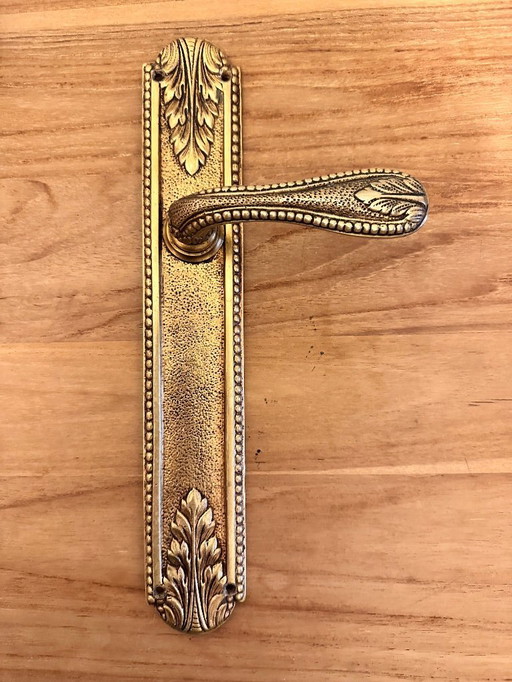 Hand made brass door handles