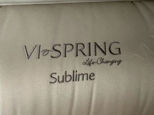 Cama de lujo Vi-Spring «Sublime» | 160 x 220 | Cuero auténtico marrón | Base Sovereign