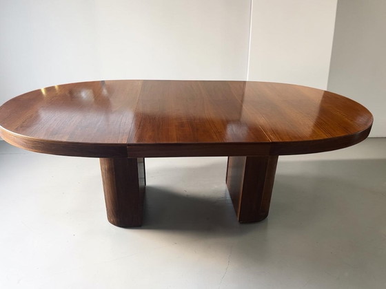 Image 1 of Mid Century Esstisch Nussbaum ausziehbar 140–260 cm | Vintage Design Tisch massiv Holz Alma Deutschland