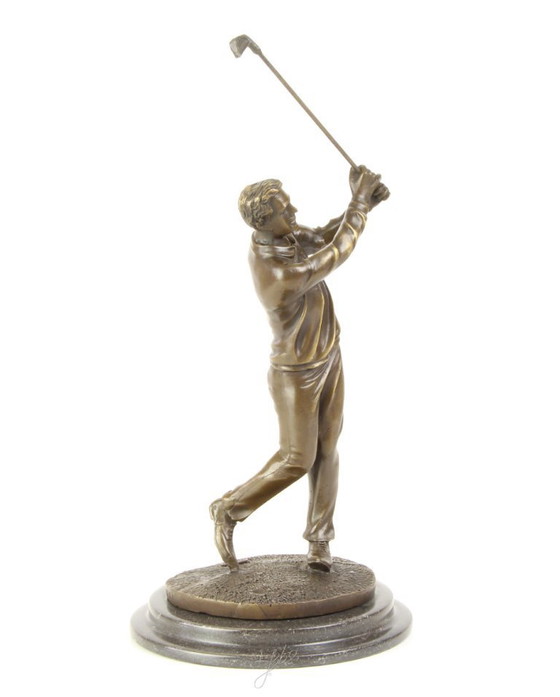 Image 1 of SCULTURA IN BRONZO DI UN GOLFISTA SCULTURA ARTISTICA STATUA DI LUSSO Decorazione unica per la casa
