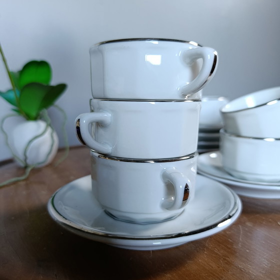 Image 1 of 6 Parisian bistro cups, Flora model - Apilco Deshoulieres