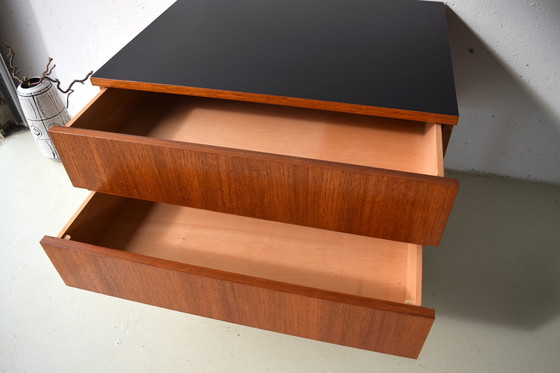 Image 1 of Mid-century teak dressoir, vintage kast, nachtkastje, ladekast