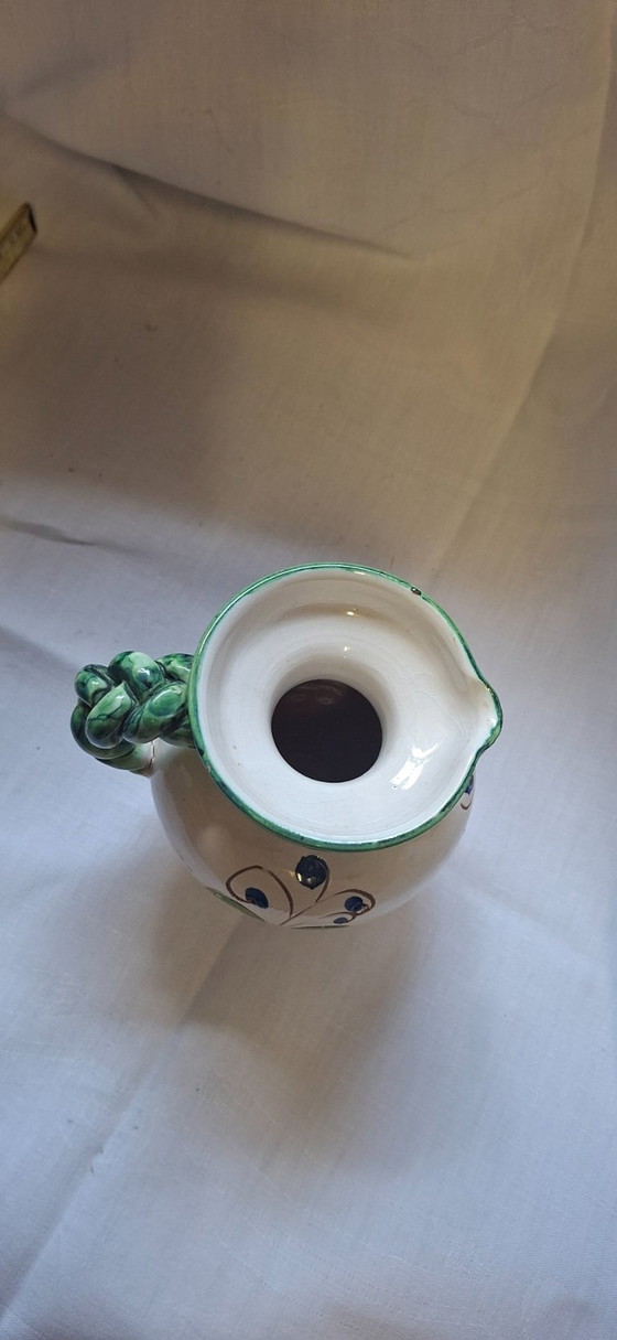 Vintage hand-painted jug/floor vase – Ceramic (photo 4 of 8)